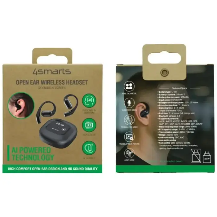 Bluetooth headphones 4smarts SkyBuds OWS with AI display, black Foto 13
