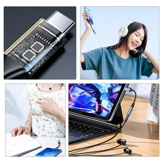 Wozinsky WACM-01 USB-C Adapter - 3.5mm Mini Jack - Black Foto 2