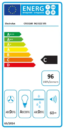 Electrolux tvaika nosūcējs, 54cm Photo