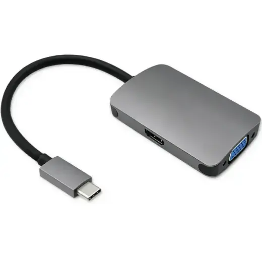 Qoltec Hub Adapter USB-C 3.1 2in1 | HDMI 4K | VGA Фото num