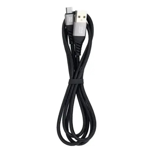Cable USB A to Micro USB Blue Star 2A with braid 1,2 m TFK-DC-003 black Photo