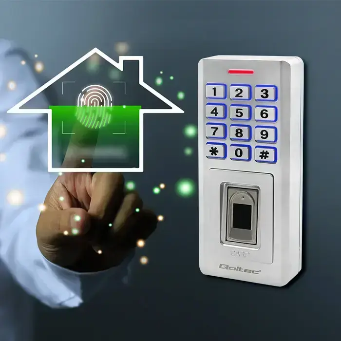 Qoltec Code lock OBERON with fingerprint reader | RFID | Code | Card | key fob | Doorbell | IP68 | EM Foto 5