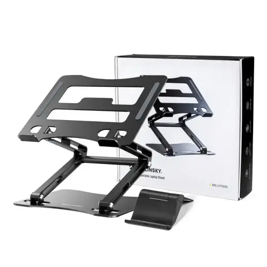 Wozinsky WRS-CPY75DSB Aluminum Laptop and Tablet Stand + Free Smartphone Stand - Black Foto 4