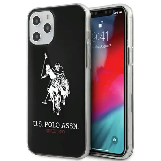 U.S. Polo USHCP12LTPUHRBK Big Horse maciņš telefonam iPhone 12 Pro Max melns