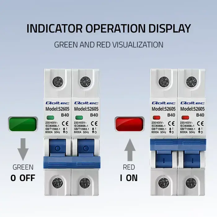 Qoltec Overcurrent Circuit Breaker B40| Fuse | AC | 40A | 1P Фото num
