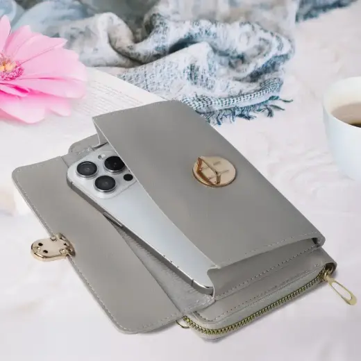 Knitted bag for phone GCW06 grey Фото num