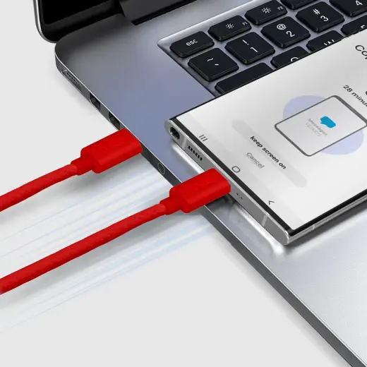 провод для передачи данных и зарядки | USB-C на USB-C | 1.5m | красный Фото num