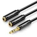 Ugreen cable 3.5 mm headphone splitter mini jack AUX 25cm black (20816) Photo