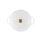 Кастрюля чугунная неглубокая 30см/3,5л белая Фото num