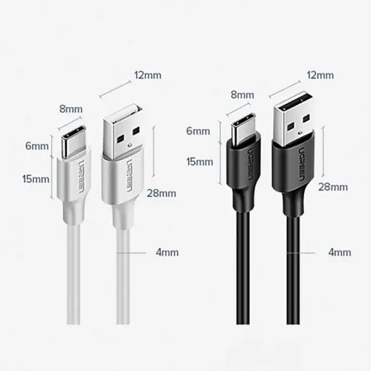 UGREEN nickel USB-C cable 0,25m black Foto 2