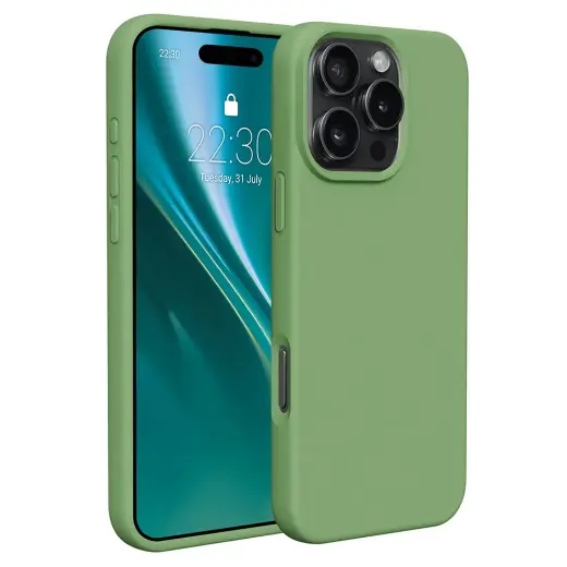 Etteri Silicone case for iPhone 16 Pro Max light green