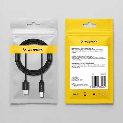Wozinsky WKDDY3S USB-B - USB-A 480Mb|s Cable 2m - Black Foto 11