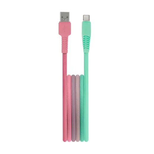 Setty KGA-C-1.5/320 data transfer and charging cable | USB-A to USB-C | 15W | 1.5m | blue, pink