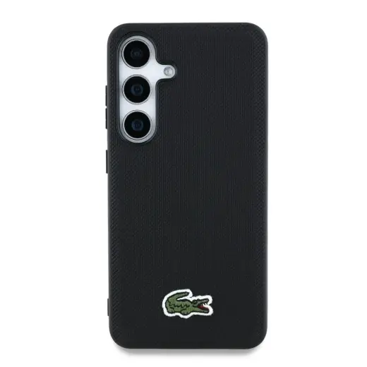 Lacoste Iconic Petit Pique Woven Logo MagSafe Case for Samsung Galaxy S25 Black Foto 2