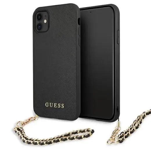 Guess Saffiano Chain - Etui iPhone 11 (czarny) Foto 1