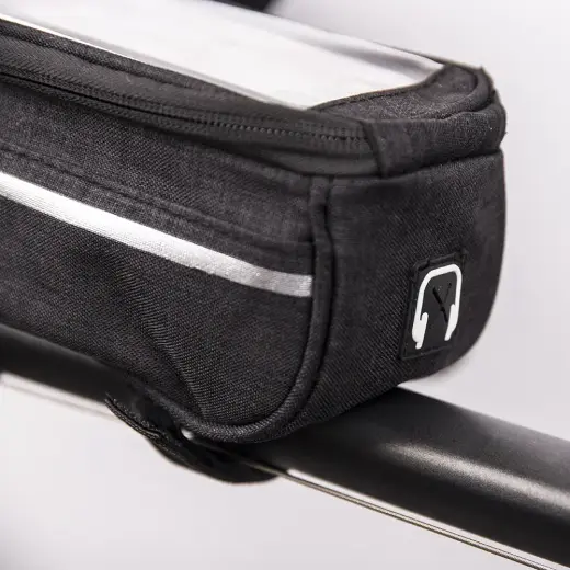 Waterproof bike frame bag with phone holder black Foto 4