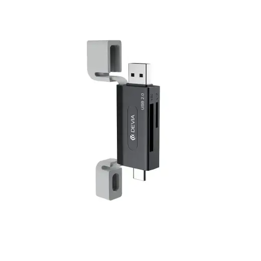 Devia card reader 2in1 EL239 USB/USB-C 2.0 black Foto 2