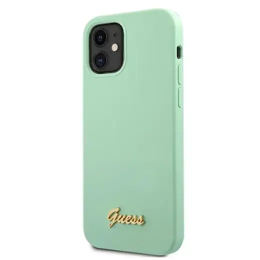 Guess GUHCP12SLSLMGGN iPhone 12 mini 5,4" zielony|green hardcase Metal Logo Script Фото num