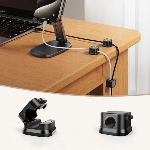 Joyroom JR-ZS368 magnetic cable organizer - black (3 pcs.) Фото num