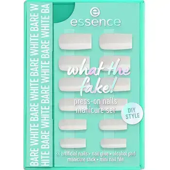 Essence Cosmetics What The Fake! Uñas Postizas Estuche 04-Bare White 6 Piezas
