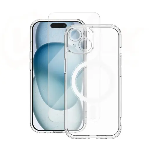 Vmax set Mag case + glass 2,5D premium for iPhone 15 Plus 6,7"