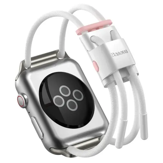 Baseus Adjustable sports strap Let`s Go for Apple Watch 3|4|5|6|SE 38|40mm (LBAPWA4-A24) White-pink Фото num