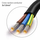 Qoltec SCHUKO CEE 7/7 power cable | copper Cu | stripped and soldered | 3x1.00 mm² | 1.8 m Foto 2