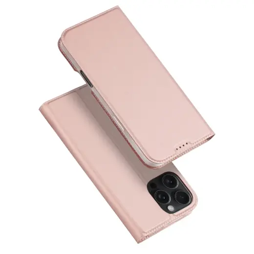 Dux Ducis Skin Pro iPhone 16 Pro Max Case with Flip and Card Slot - Pink Foto 2