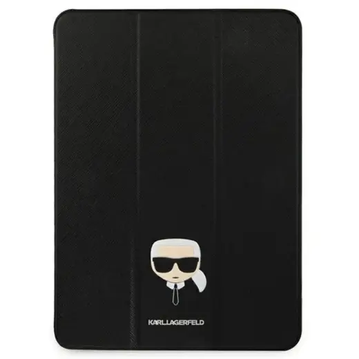 KLFC12OKHK Karl Lagerfeld Head Saffiano Folio Cover for iPad Pro 12.9 Black Фото num