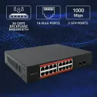 Qoltec Gigabit Ethernet SWITCH | 16x RJ45 | 2x SFP | 1000 Mb/s Foto 4