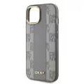 DKNY PU Leather Checkered Pattern Magsafe Case for iPhone 15 Beige — Foto 3