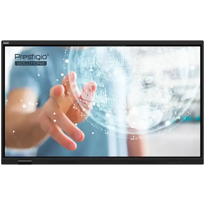 PRESTIGIO SOLUTIONS Multiboard 86-inch Light Series Gen 7, Android 14, Google EDLA, AI button, 8/128GB, 50TP, black