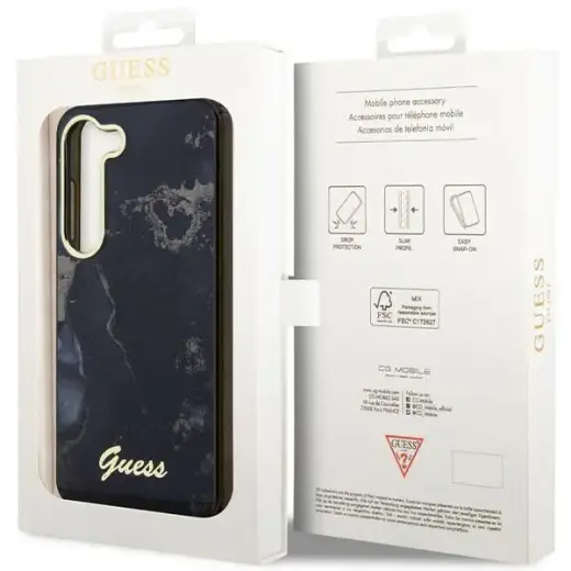 Guess GUHCS23MHTMRSK S23+ S916 czarny|black hardcase Golden Marble Collection Фото num