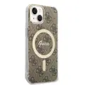 Zestaw Guess GUBPP14SH4EACSW Case+  Charger iPhone 14 | 15 | 13 6,1" brązowy|brown hard case 4G Print MagSafe Фото num