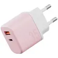 Wall charger Bazic GoPort Velox Kit USB-C|USB-A GaN 35W with cable pink Photo