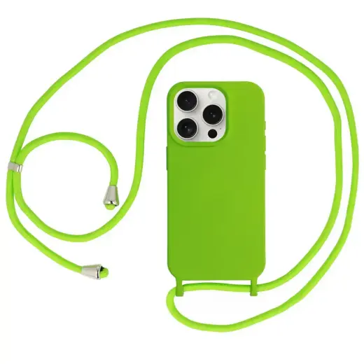 Strap Silicone phone case for iPhone 14 Pro green