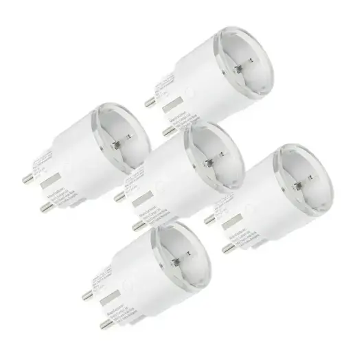 Set of 5 Shelly Plug S MTR Gen3 12A smart outlets (white)