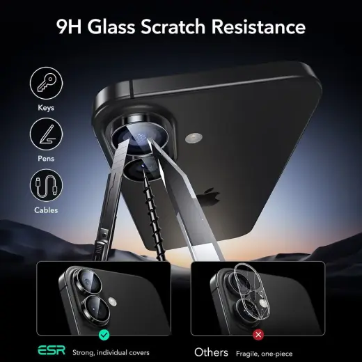 OSŁONA NA APARAT ESR ARMORITE CAMERA PROTECTOR IPHONE 16 | 16 PLUS | 17 BLACK Фото num