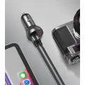 Зарядка для автомобиля Baseus Digital Display Dual USB 4.8A | 24W | USB-A, USB-C, micro USB, Lightning | с кабелем USB-A на USB-C, micro USB, Lightning в комплекте | с LCD дисплеем | черная Фото num