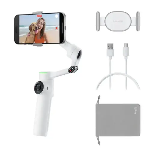 Insta360 Flow 2 Pro AI Tracker Stabilizer Bundle (white)
