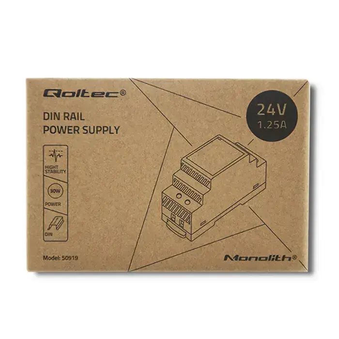 Qoltec DIN rail power supply | 30W | 24V | 1.25A | Gray Foto 7