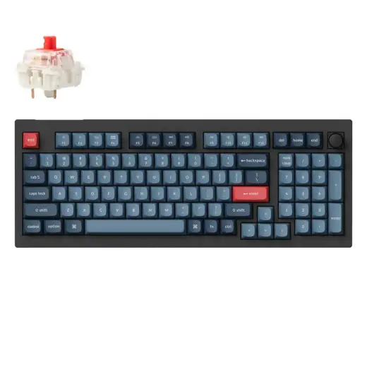 Keychron V5 Max QMK|VIA RGB Knob Red Switch Wireless Mechanical Keyboard (black) Photo