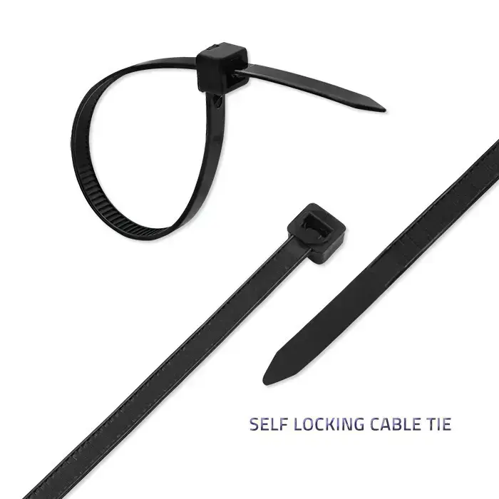 Qoltec Self-locking cable tie | 4.8*500mm | 50 pcs. | Nylon66 | UV | Black Foto 4