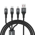 Dudao L3E 3-in-1 провод для передачи данных и зарядки | USB-A на Micro USB, USB-C, Lightning | 60W | 1.2м | черный Фото num