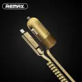 Зарядка для автомобиля REMAX Finchy RCC-103 | 17W | USB-A, Lightning, MicroUSB | с кабелем Lightning + MicroUSB в комплекте | серебристая Фото num