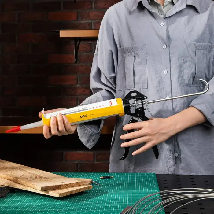 Blīvēšanas pistole 230 mm Deli Tools EDL2370 (dzeltena) Foto 4