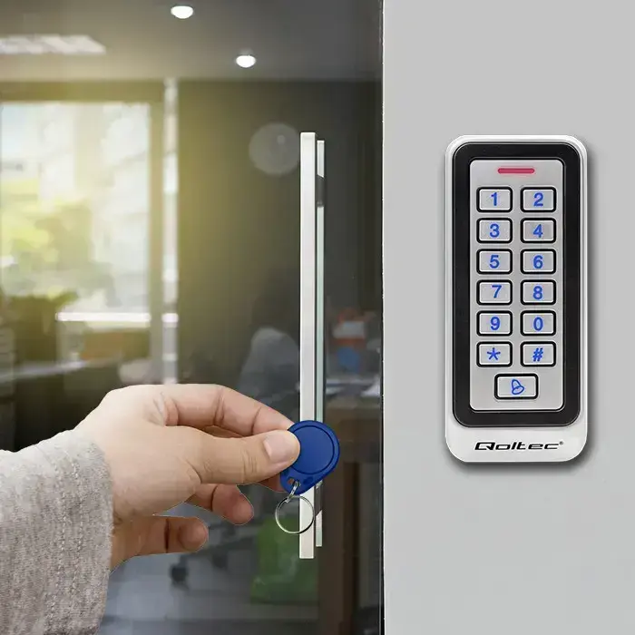 Qoltec Code lock RHEA with RFID reader | Code | Card | key fob |Doorbell | IP68 | EM Foto 6