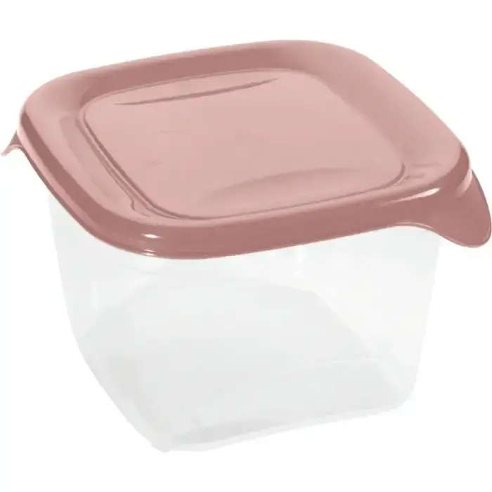 Square food container 0.45L Fresh&Go pink
