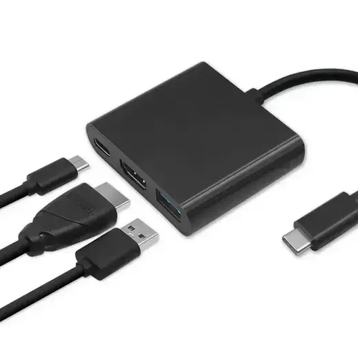 Qoltec Hub Adapter USB-C 3.1 3in1 | USB 3.0 | HDMI 4K | USB-C 3.1 PD 100W Фото num