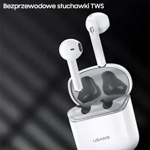 USAMS Słuchawki Bluetooth 5.0 TWS SYseries SY02 bezprzewodowe biały|white BHUSY01 Foto 2
